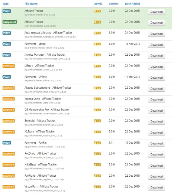 Affiliate program for Joomla