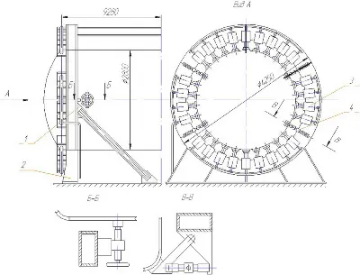 Drawing. Stand for assembling of shells from the bottom