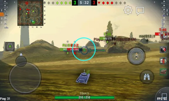 The sight with a green crosshair Wot Blitz