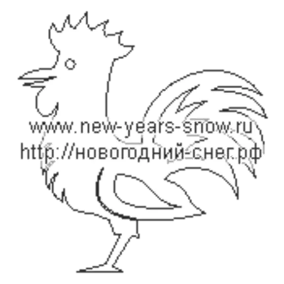 Трафарет петуха (символ 2017 года)