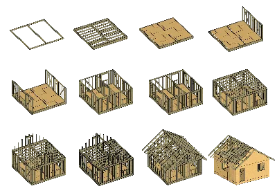 Проект каркасного дома 6х6 (3D модель SketchUp)