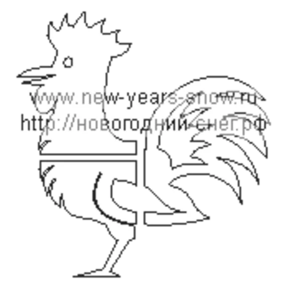 Трафарет петуха (символ 2017 года)