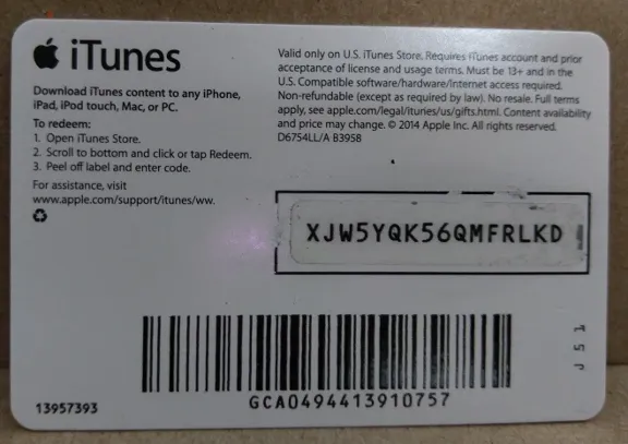 iTunes Gift Card $10 USA |🎵| Scan image !SALE