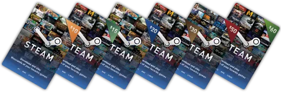 Steam Wallet top-up Funds Voucher Code Deposit Card