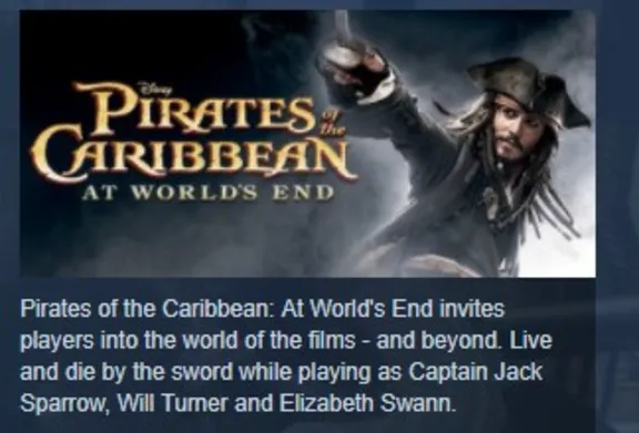 Disney Pirates of the Caribbean: At Worlds &acute;s End STEAM
