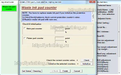 Adjustment program Epson L382, L386, L486 (Reset)
