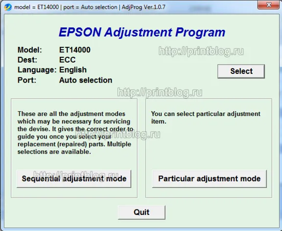 Adjustment program Epson ECOTANK ET-14000 waste ink res