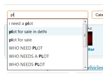 Osclass Ajax suggestion search