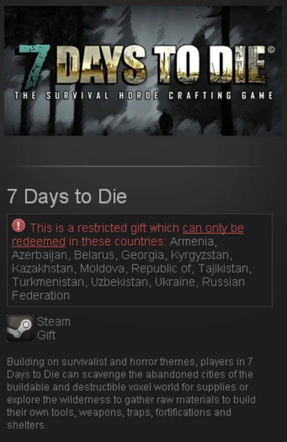 7 Days to Die Steam Gift Region Free + BONUS