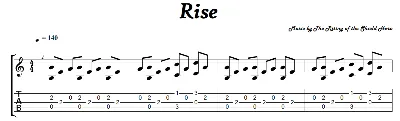 Rise (The Rising of the Shield Hero) - guitar tab+notes