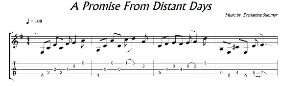A Promise From Distant Days (БЛ) - гитара ноты+табы