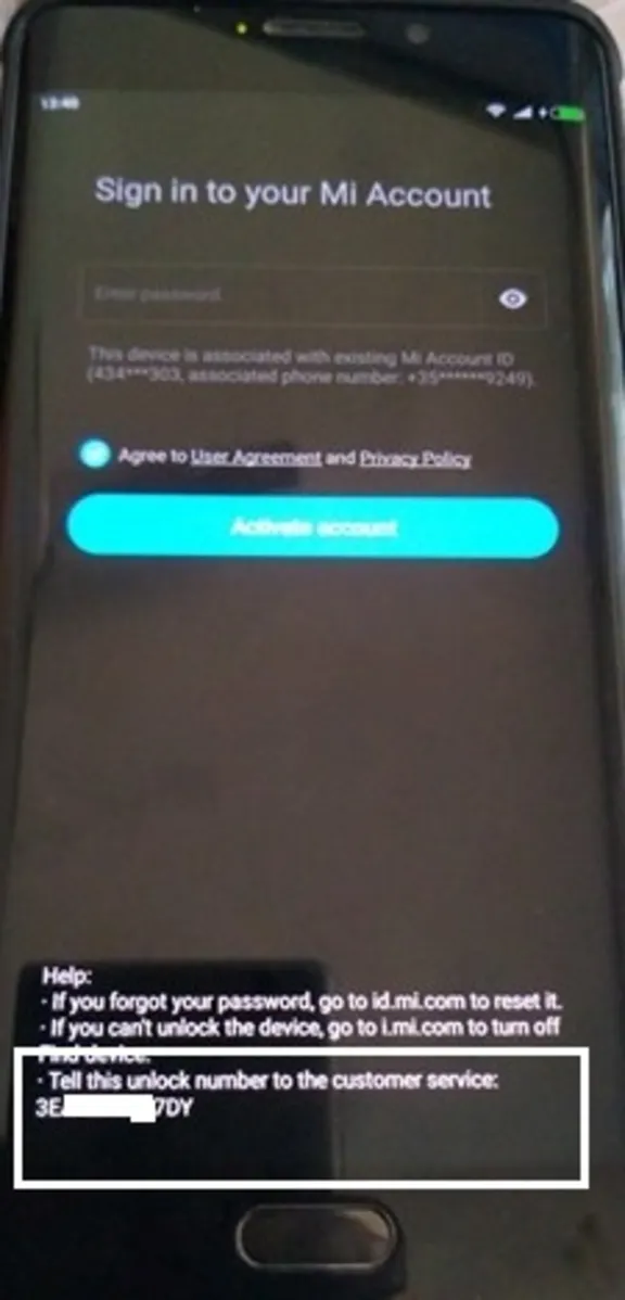 Official unlock Mi account Xiaomi EU