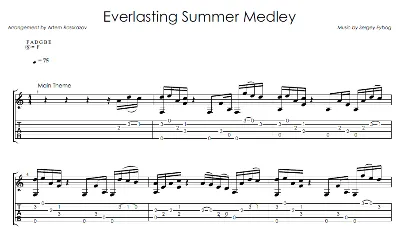 Everlasting Medley - Fingerstyle notes+tabs