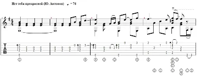 Nobody&acute;s more beautiful (Antonov) - arranged for guitar