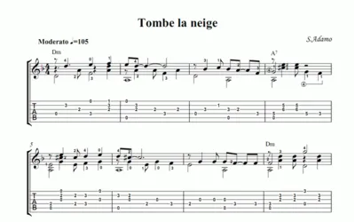S.Adamo - Tombe la neige (S.Adamo - Falling Snow) notes