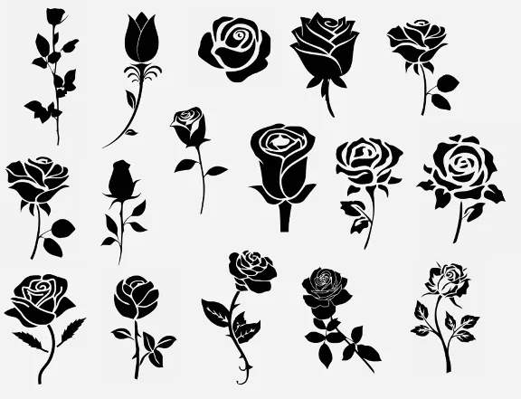 Rose svg,cut files,silhouette clipart,vinyl files,vecto