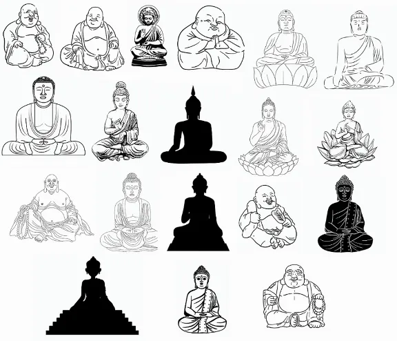 Buddha svg,cut files,silhouette clipart,vinyl files,vec