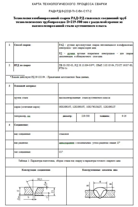 ТК23. Комбинированная сварка труб 219-500мм, тип С17