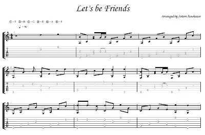 Let&acute;s be Friends - фингерстайл гитара + табы