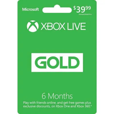 XBOX LIVE GOLD 6 months 180 days (GLOBAL)