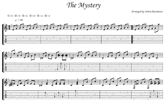The Mystery - fingerstyle guitar + tabs