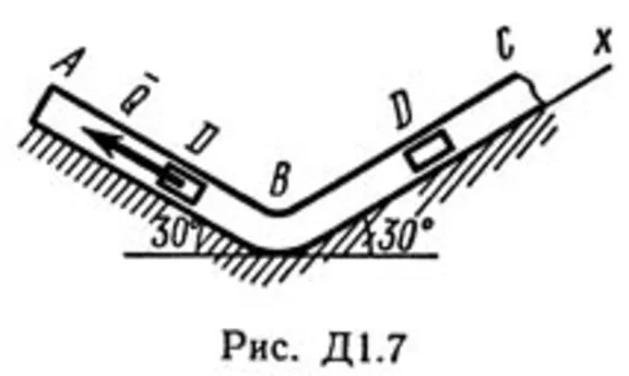 Решение Д1-79 (Рисунок Д1.7 условие 9 С.М. Тарг 1989 г)