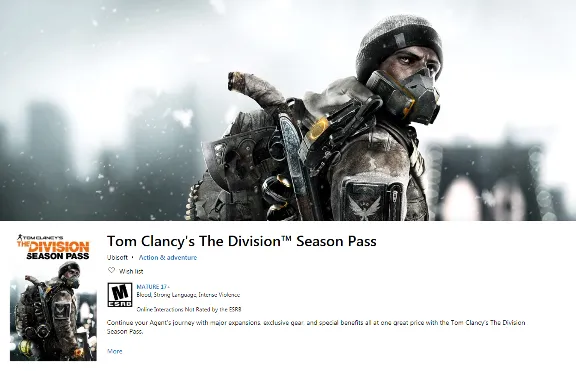 CODE - DLC | The Division™ Season Pass | XBOX ONE