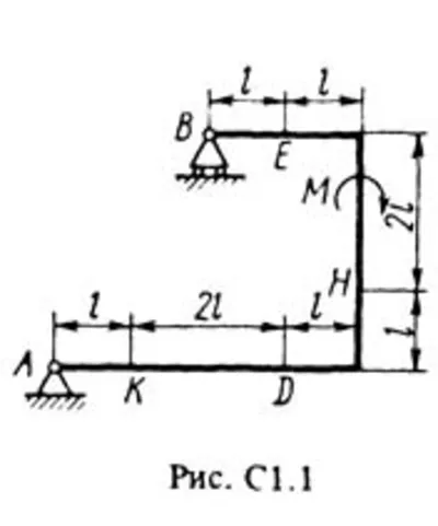 Решение С1-19 (Рисунок С1.1 условие 9 С.М. Тарг 1988 г)