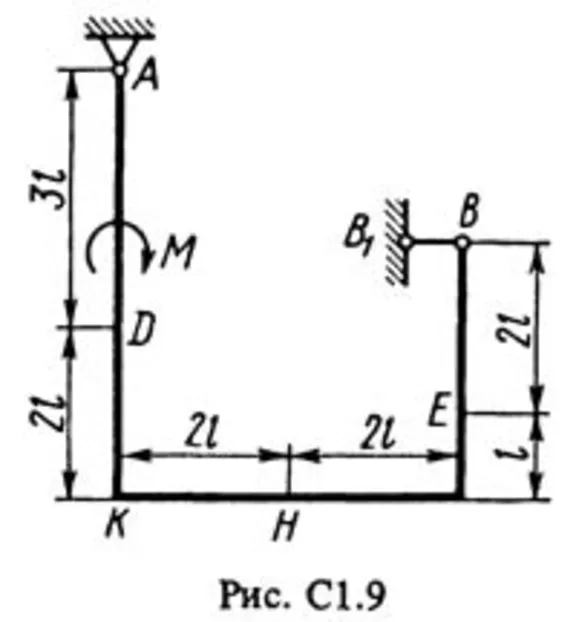 Решение С1-93 (Рисунок С1.9 условие 3 С.М. Тарг 1988 г)