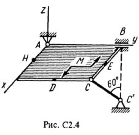 Решение С2-45 (Рисунок С2.4 условие 5 С.М. Тарг 1988 г)