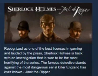 Sherlock Holmes versus Jack the Ripper STEAM KEY GLOBAL