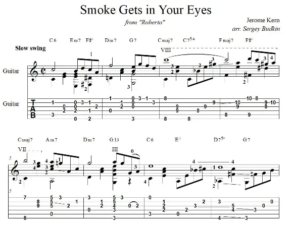 Smoke Gets in Your Eyes (Jerome Kern) - guitar cover