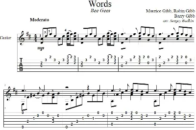 Words  (Bee Gees) - guitar cover