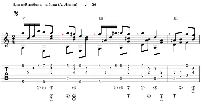 Love is just fun for her (arranged for guitar)
