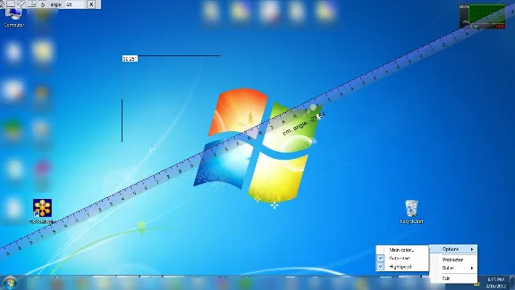 Desktop tools - ruler and protractor