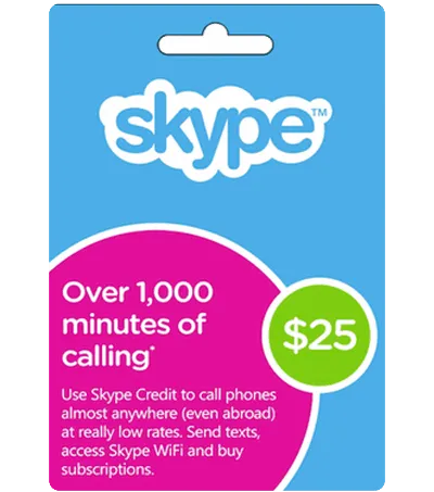 $25 Skype Voucher Original