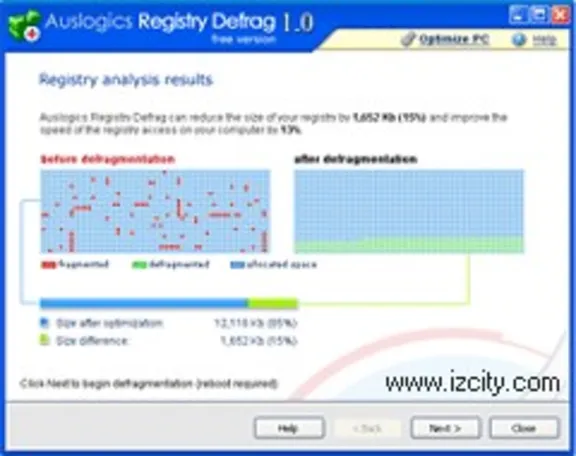 Дефрагментация реестра - программа Registry Defrag RU