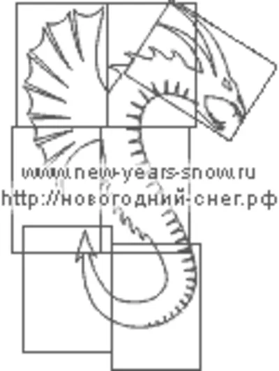Трафарет дракона (символ 2012 года)