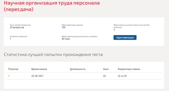 Научная организация труда персонала.Тест Синергия 2021г