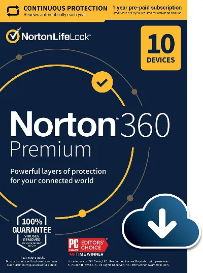 Norton 360 Premium  10 devices / 16 месяцев (485 дней) Global