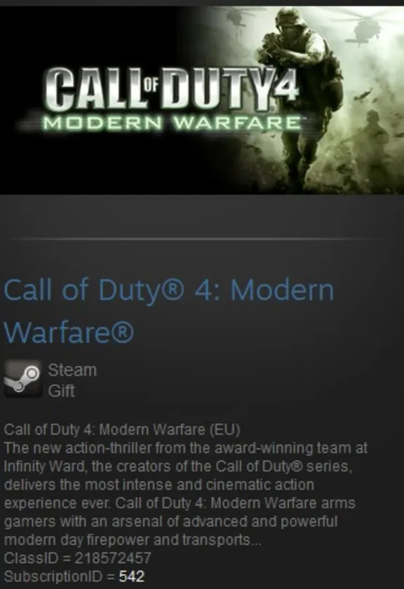 Call of Duty 4 Modern Warfare EU Steam Gift Region Free