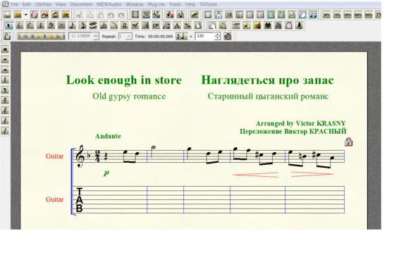 LOOK ENOUGH IN STORE Old gypsy romance for 7-string gui