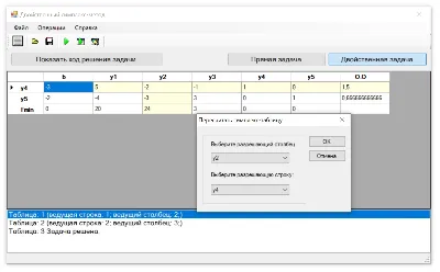 Двойственный симплекс-метод. Курсовая, исходники C#.