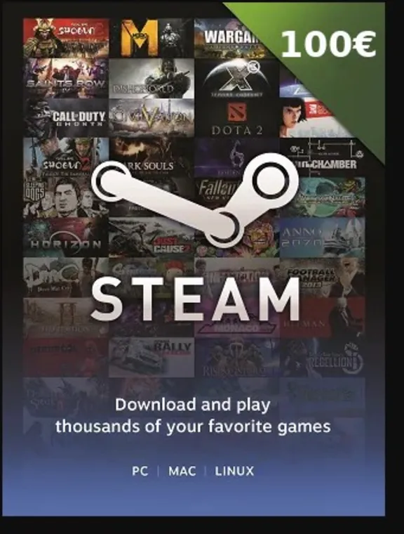 ✅ Подарочная карта Steam Wallet - €100 EUR (регион ЕС