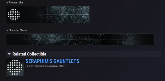 Destiny 2 emblem - SERAPHIM&acute;S GAUNTLETS