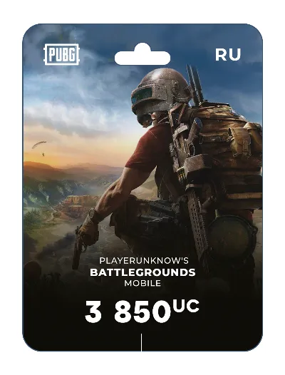 Карта пополнения PUBG Mobile 3850 UC, карта оплаты PUBG