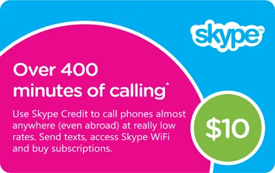 $10 Skype gift card (official activation)