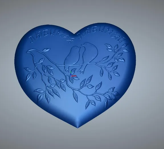 Валентинка «Две птички на сердце» (Модель 3636) STL