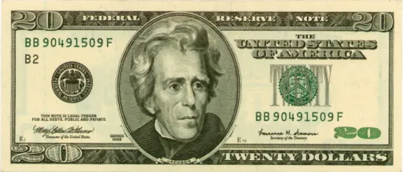 Scanned images of American dollars