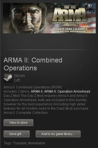 ARMA II Combined Operations + DayZ - STEAM Gift / ROW